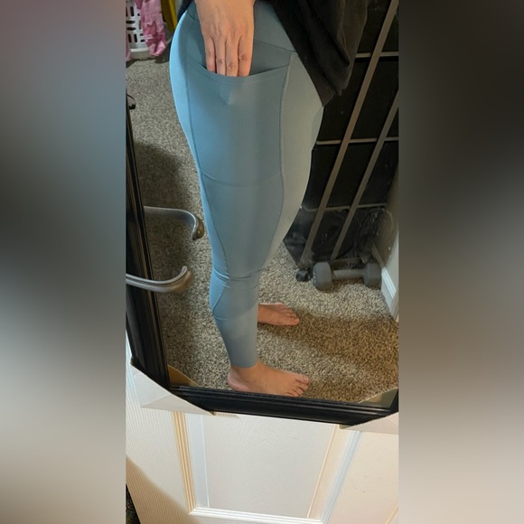 Victoria Sport Light Blue/Green Yoga/workout pants with pockets-size Med - Picture 2 of 11